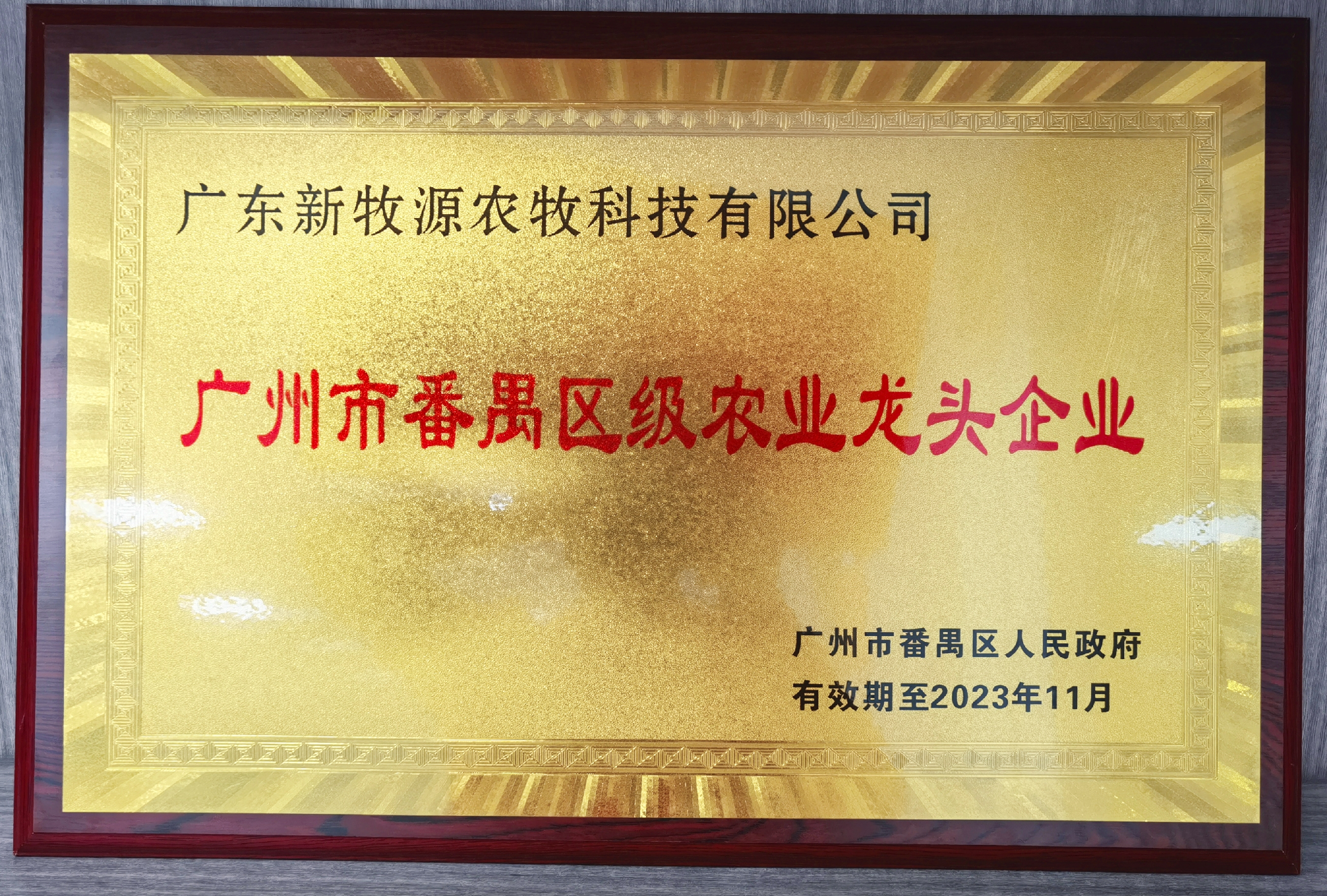 廣州（zhōu）市番禺區（qū）級農業龍頭企業（yè）